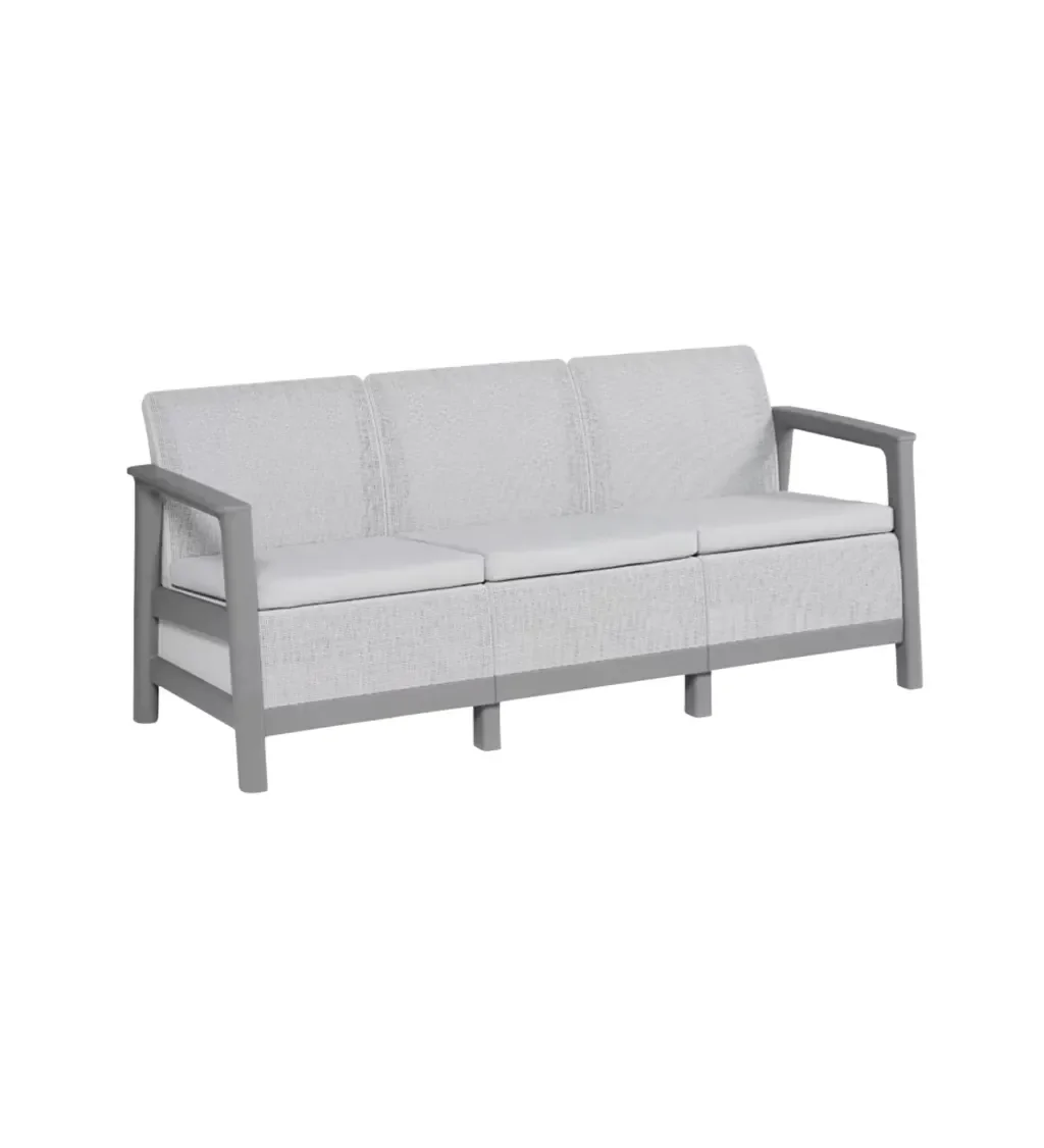 Conjunto de Poltronas 5 Lugares Scandi Forma Cinza Seixo Keter