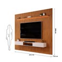 Ver imagem 4 de Painel Ripado para TV até 75 Polegadas com MDF 275cmx240cm Nicho e Led Trento Marrom Freijó/Off White