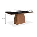 Ver imagem 3 de Conjunto Sala de Jantar Mesa 90x160cm Tampo Vidro com 6 Cadeiras Madeira Maciça Tecido Joli Marrom/Canela/Preto