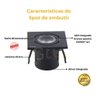 Kit 20 Spot Led Embutir em Movel C/2 Unidades 1w Opus Oferta - Preto - 110v 220v (bivolt) - 2