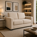 Ver imagem 1 de Sofá Namoradeira Moderno 3 Lugares Sala Estar Recepção Confortável Suede:Suede Bege