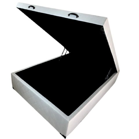 Cama Box Baú Casal Blindada/reforçada - Corino Branco