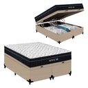 Ver imagem 2 de Cama Box Baú Casal Bipartido Royal Air Molas Ensacadas Suede Bege