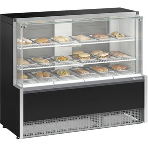 Balcão Vitrine Estufa 140cm Meqa-140r Preto Gelopar 220v
