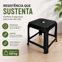 Ver imagem 3 de Banco Plastico Banqueta Reforcada Multiuso Cadeira Casa Cozinha Banquinho Degrau Auxiliar Empilhavel