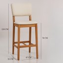 Ver imagem 3 de Kit 2 Banquetas Napoli Alta Imbuia Bege