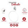 Toalheiro Porta Toalha para Banheiro Linha Delicato Cor Branco e Cromado Durín - 2