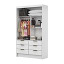 Ver imagem 5 de Guarda-Roupa Solteiro com Espelhos 2 Portas de Correr e 6 Gavetas 108cm Multimóveis CR35567 Branco