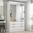 Ver imagem 1 de Guarda-Roupa Solteiro com Espelhos 2 Portas de Correr e 6 Gavetas 108cm Multimóveis CR35567 Branco