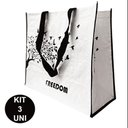 Ver imagem 4 de Bolsa Ecobag Reutilizavel Kit 3 Uni Sacola de Ombro Dobravel