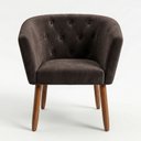 Ver imagem 2 de Cadeira Estofada para Recepção Clinica Tecido Veludo Elegante Confortavel Pés de Madeira Resistente