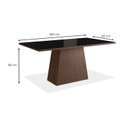 Ver imagem 3 de Conjunto Sala de Jantar Mesa 90x160cm Tampo Vidro com 6 Cadeiras Madeira Maciça Tecido Joli Marrom/Tabaco/Preto