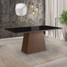 Conjunto Sala De Jantar Mesa 90X160Cm Tampo Vidro Com 6 Cadeiras Madeira Maciça Tecido Joli  - 9