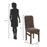 Conjunto Sala De Jantar Mesa 90X160Cm Tampo Vidro Com 6 Cadeiras Madeira Maciça Tecido Joli  - 6