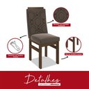 Ver mais imagens de Conjunto Sala de Jantar Mesa 90x160cm Tampo Vidro com 6 Cadeiras Madeira Maciça Tecido Joli