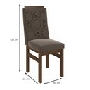 Ver imagem 4 de Conjunto Sala de Jantar Mesa 90x160cm Tampo Vidro com 6 Cadeiras Madeira Maciça Tecido Joli