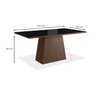 Conjunto Sala De Jantar Mesa 90X160Cm Tampo Vidro Com 6 Cadeiras Madeira Maciça Tecido Joli  - 3