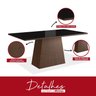 Conjunto Sala De Jantar Mesa 90X160Cm Tampo Vidro Com 6 Cadeiras Madeira Maciça Tecido Joli  - 7