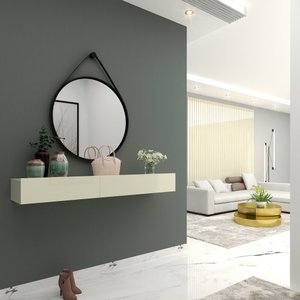 Aparador Nicho Sala Suspenso 2 Gavetas 157 Nobre Off White - Gelius