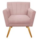 Ver imagem 5 de Kit Diva Recamier Vanessa 160cm Lado Direito e 01 Poltrona Laura Suede Cor Rosê