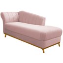 Ver imagem 6 de Kit Diva Recamier Vanessa 160cm Lado Direito e 01 Poltrona Laura Suede Cor Rosê