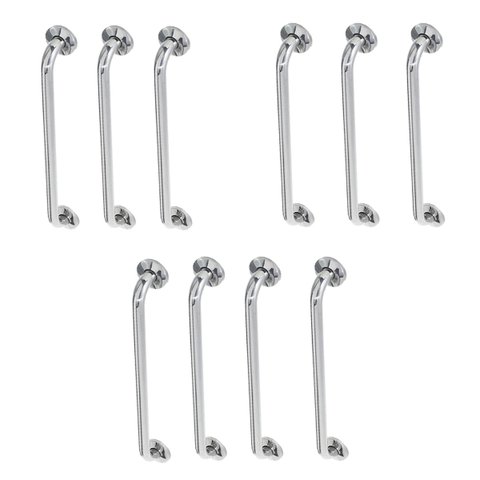 Alça de Apoio Barra Inox 40cm Kit 10 Unidades Banheiro Box Corrimao Idoso Cadeirante Deficiente Aces