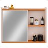 Espelheira Luxo Armarinho Banheiro Pequeno Espelho Porta Escova de Dente Prateleira Organizadora - 1