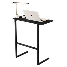 Mesa Thor Moderna de Apoio para Notebook em Mdp Pés de Ferro - Preto/preto - 2