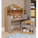 Ver imagem 1 de MESA INFANTIL CASINHA C/ BANCO E REGULAGEM DE ALTURA 100% MDF FENDI/NATURE