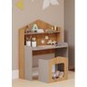 MESA INFANTIL CASINHA C/ BANCO E REGULAGEM DE ALTURA 100% MDF FENDI/NATURE - 2