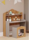 Ver imagem 2 de MESA INFANTIL CASINHA C/ BANCO E REGULAGEM DE ALTURA 100% MDF FENDI/NATURE