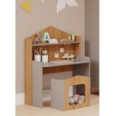 Ver imagem 2 de MESA INFANTIL CASINHA C/ BANCO E REGULAGEM DE ALTURA 100% MDF FENDI/NATURE