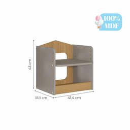 MESA INFANTIL CASINHA C/ BANCO E REGULAGEM DE ALTURA 100% MDF FENDI/NATURE - 6