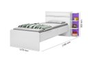Ver imagem 2 de Cama Baú Ja Solteiro com Prateleiras Laterais para Decoração 2 Gavetas 100% Mdf com Estrado em Madei