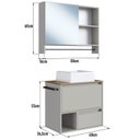 Ver imagem 3 de Conjunto Armario e Gabinete com Cuba 60cm Mel Arenas Proddy