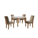 Ver imagem 2 de Conjunto Mesa 120cm Canto Reto Dublin e 4 Cadeiras Irlanda Marrom/Turim 07/Off White/Imbuia