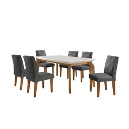 Conjunto Mesa 180 Canto Reto Dublin e 6 Cadeiras Irlanda  - 2