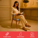 Ver imagem 3 de Kit 4 Cadeiras de Jantar Noah Estofada com Braço Madeira Maciça Linho Cinza - Arkell