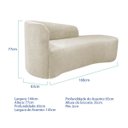 Ver imagem 3 de Kit Divã Recamier Orgânico França 160cm Lado Direito e 2 Poltronas Amore Bouclé