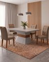 Ver imagem 1 de Conjunto Mesa 120cm Clarice e 4 Cadeiras Valentina Bege/Turim/Off White/Imbuia Yescasa