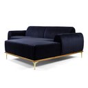 Ver imagem 4 de Sofá com Chaise Lado Direito 230cm Cocie Veludo Azul Marinho - Sallar Home