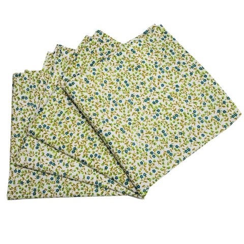 Kit 4 Guardanapos de Tecido Floradinha Cerrado Verde 39cmx39cm