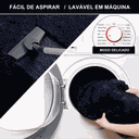 Ver imagem 2 de Kit Tapete Pelo Alto Felpudo Peludo Macio Anti Derrapante Alérgico Preto 40 x 60 cm