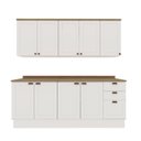 Ver imagem 2 de Cozinha Modulada 6 Peças com Armário Aéreo 2 Portas Branco Yescasa