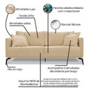 Ver imagem 3 de Kit 2 Poltronas E Sofá 2 Lugares 1,80m Pés Metálicos Dourado