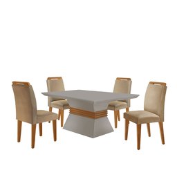 Mesa 120cm Canto Reto Clarice e 4 Cadeiras Athenas  - 2