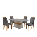 Ver imagem 2 de Conj Mesa 120cm Canto Reto Clarice e 4 Cadeiras Athenas Yescasa Bege/Linho Grafite/Off White/Imbuia