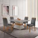 Ver imagem 1 de Conjunto Mesa 120cm Canto Reto Clarice e 4 Cadeiras Athenas