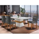 Ver imagem 1 de Conjunto Mesa 180cm Canto Reto Clarice e 6 Cadeiras Valentina Rufato