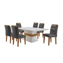 Ver imagem 2 de Conjunto Mesa 180cm Canto Reto Clarice e 6 Cadeiras Valentina Rufato
